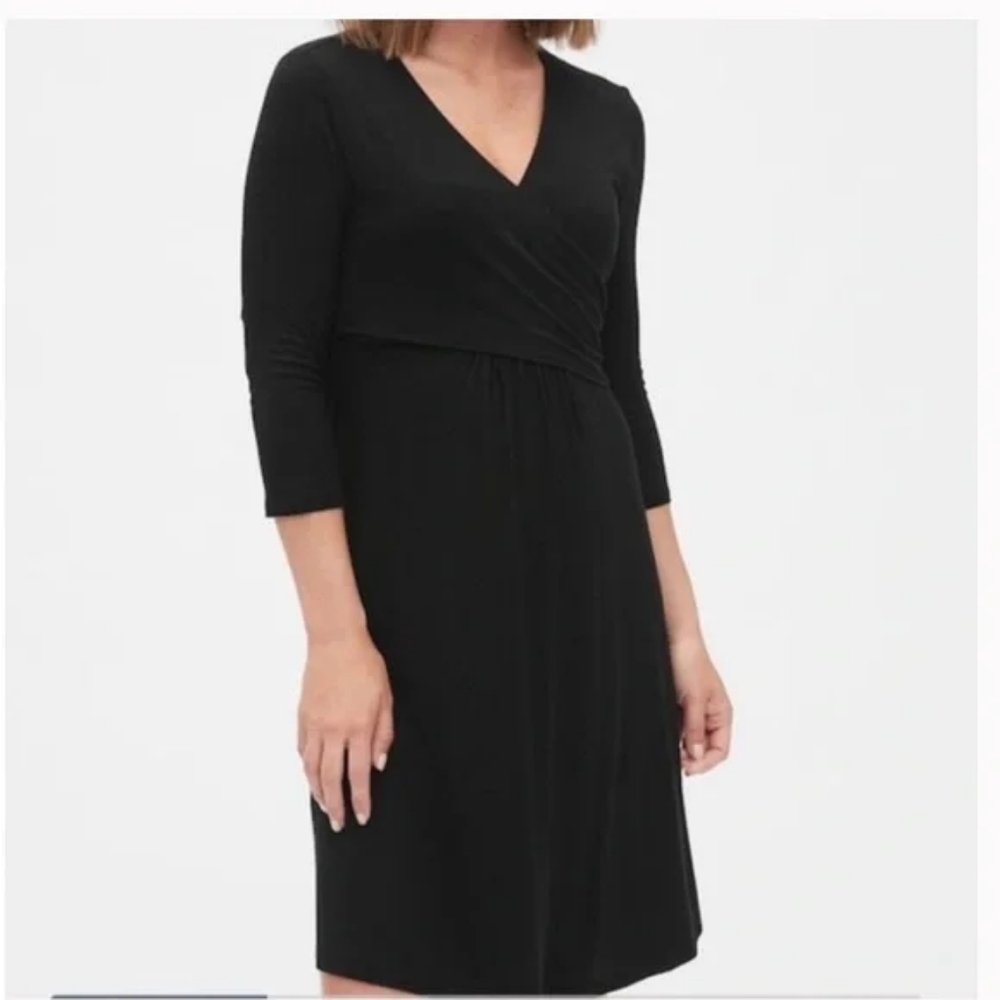 Gap black midi maternity/nursing dress